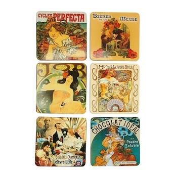 Set de 6 suporturi pentru pahar - Mucha Set de 6 suporturi pentru pahar - Mucha