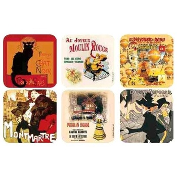 Set de 6 suporturi pentru pahar - Paris Chat Noir Set de 6 suporturi pentru pahar - Paris Chat Noir