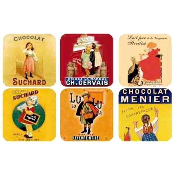 Set de 6 suporturi pentru pahar - Les Chocolats