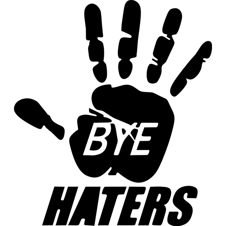 Autómatrica "Bye haters", 16x18cm, fekete