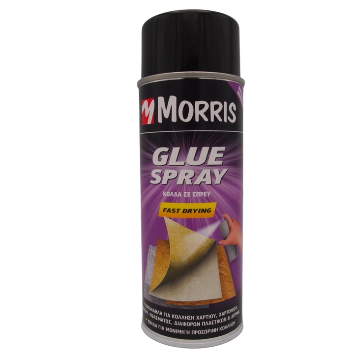 Spray adeziv de contact, piele, texile, lemn, uscare rapida, 400 ml, Morris