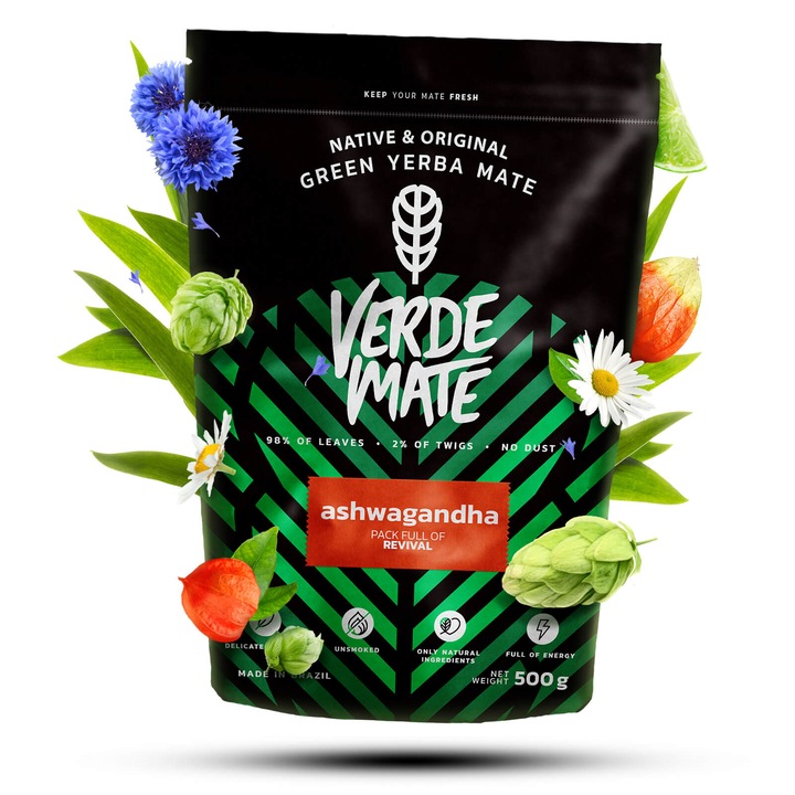 Чай Yerba Mate, Verde Mate Green Ashwagandha, Плодове, Бразилия, 500 г