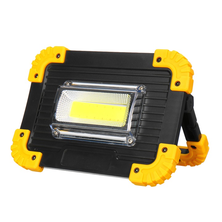 Yeedi COB LED фенер, IP67, Power bank функция, черно/жълто