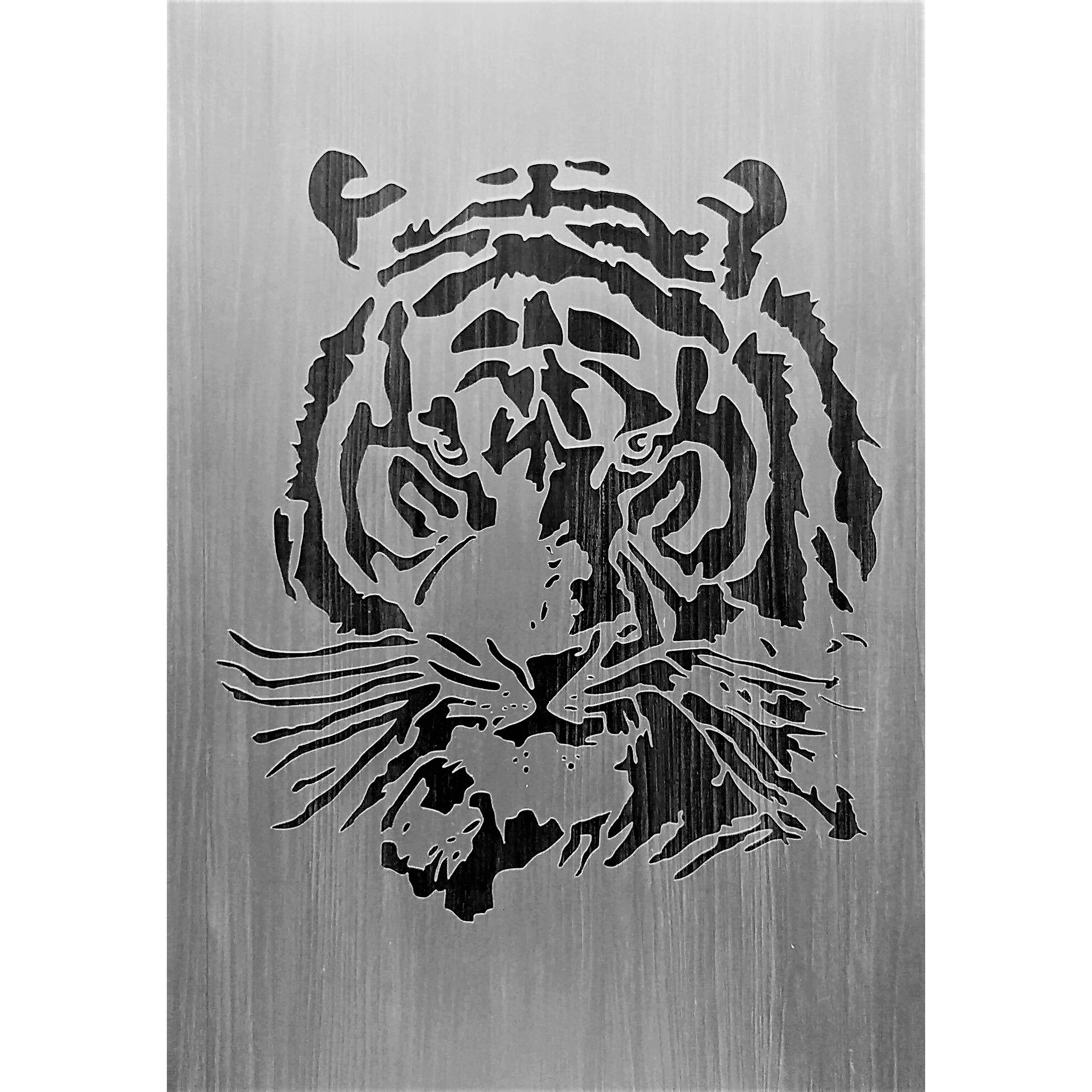 Sablon decorativ reutilizabil din PVC transparent, tigru agresiv, A4 ...