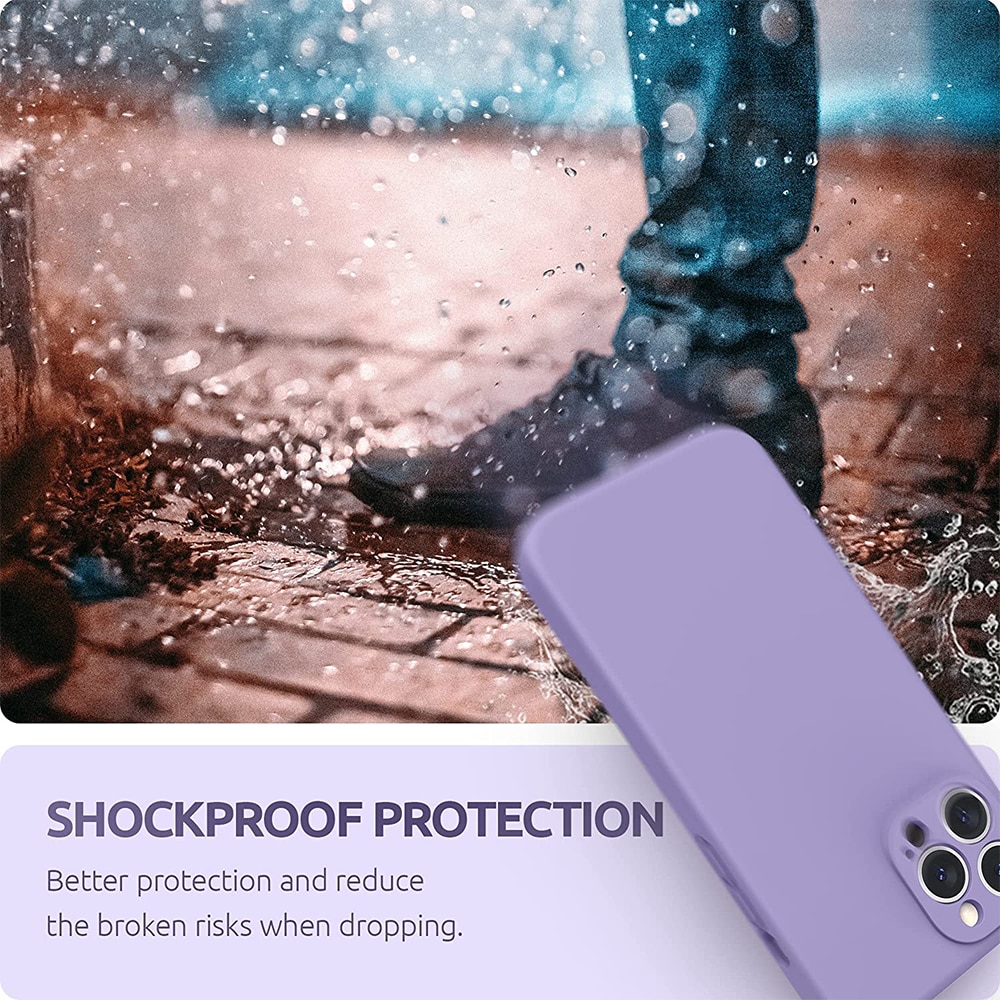Husa Silicon Jelly G-Tech Liquid, Compatibil cu iPhone 13 Pro, Ultra Slim, din silicon high tech, Protectie la Camera, Lila