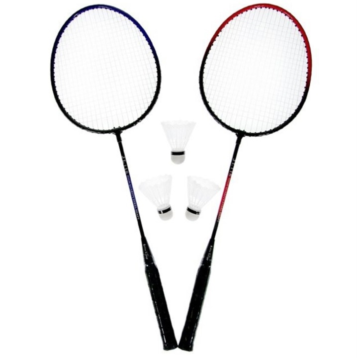 Set 2 rachete badminton, cu 3 fluturasi, multicolor, 65 cm