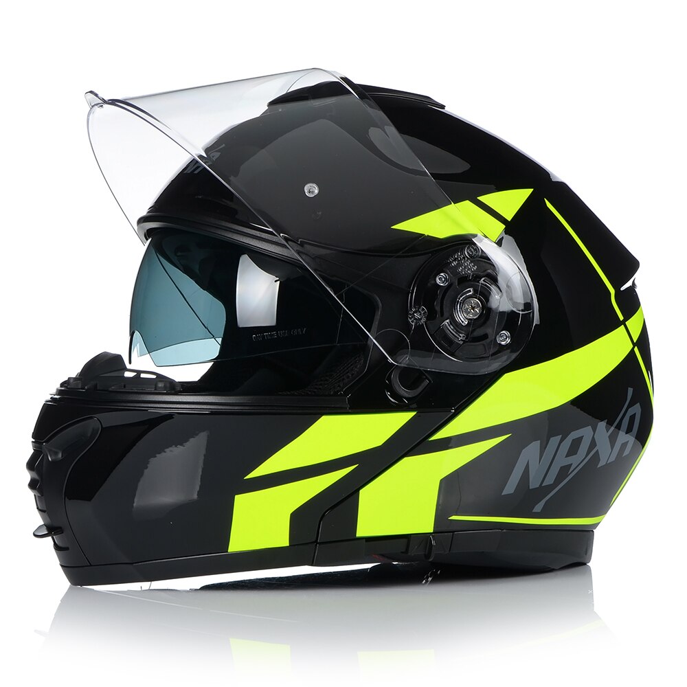 Casca Moto, NAXA FO4, Protectie UV, ABS, Negru Galben, XXL 63-64cm ...