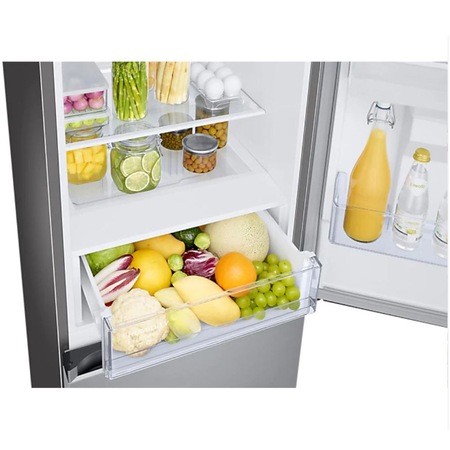 Combina frigorifica Samsung RB34T630ESA/EF, 341 l, No Frost, Compresor Digital Inverter, All around coooling, Dispenser apa, Clasa E, H 185.3 cm, Inox