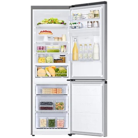 Combina frigorifica Samsung RB34T630ESA/EF, 341 l, No Frost, Compresor Digital Inverter, All around coooling, Dispenser apa, Clasa E, H 185.3 cm, Inox