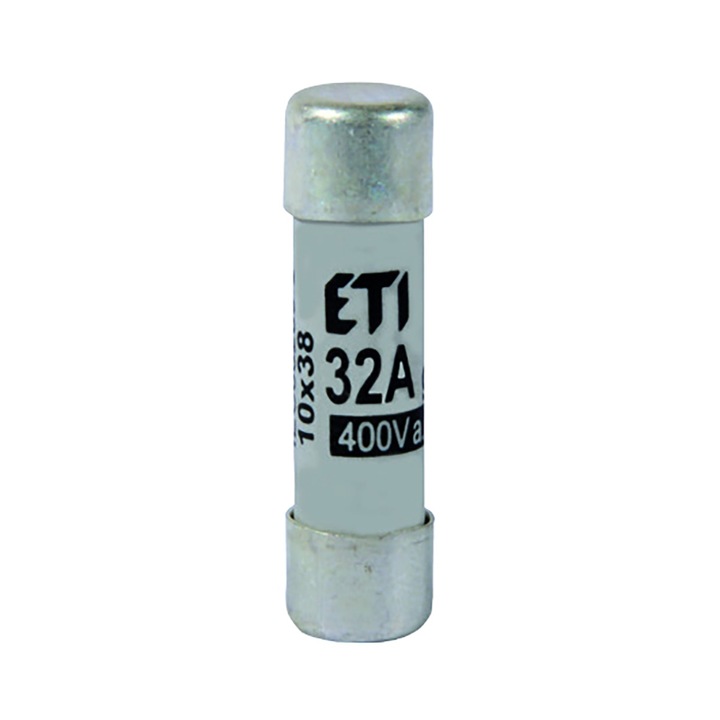 Комплект от 10 цилиндрични предпазителя ETI, 10х38, 32A gG, 002620015