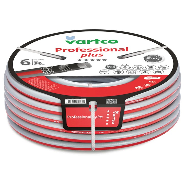 Furtun de gradina, Vartco Professional Plus, 50 m, 1/2 inch, 6 straturi