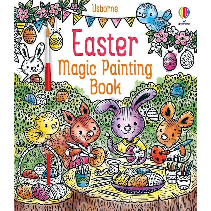 Usborne csak vízhez készült festménykönyv "Easter Magic Painting Book" 3 év+, angol nyelvű