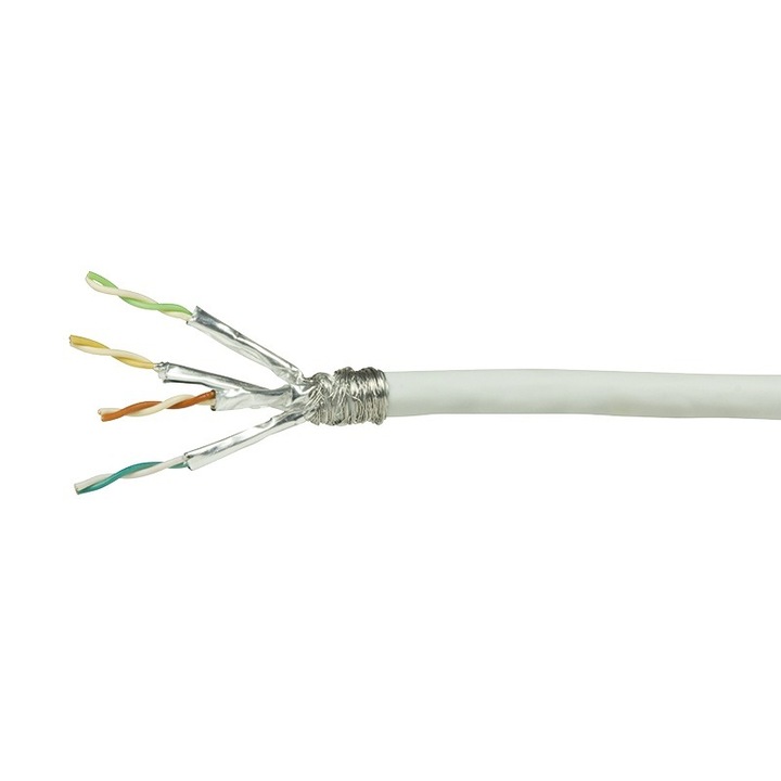 Logilink CPV0039 S/FTP кабелна ролка, Cat6, мед-алуминий, 100 m, AWG23, двойно екраниран, бял