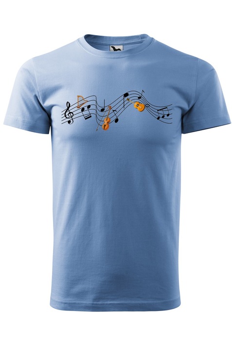 Tricou personalizat Don't stop the music, pentru barbati, albastru deschis, 100% bumbac, marime XL