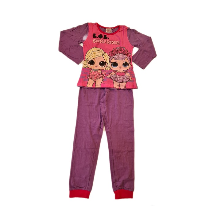 Pijama copii, LOL Surprise, roz, Mov