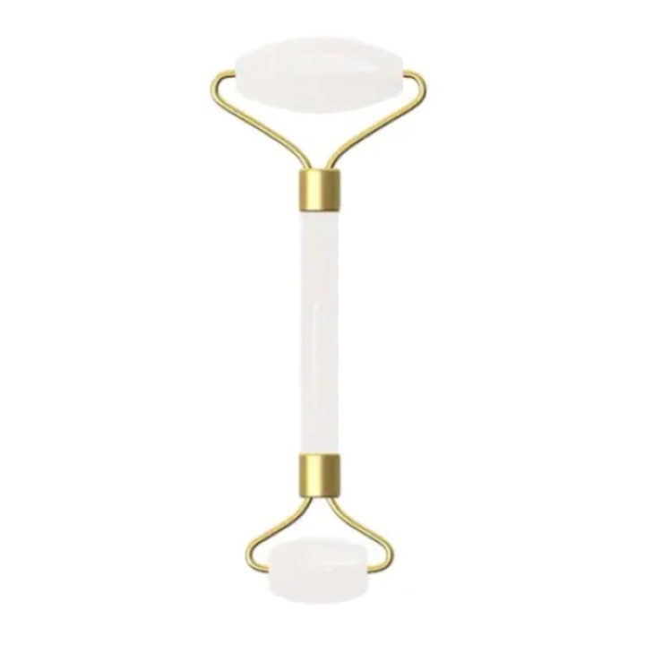 Rola masaj facial, SYNO, doua capete din piatra quartz