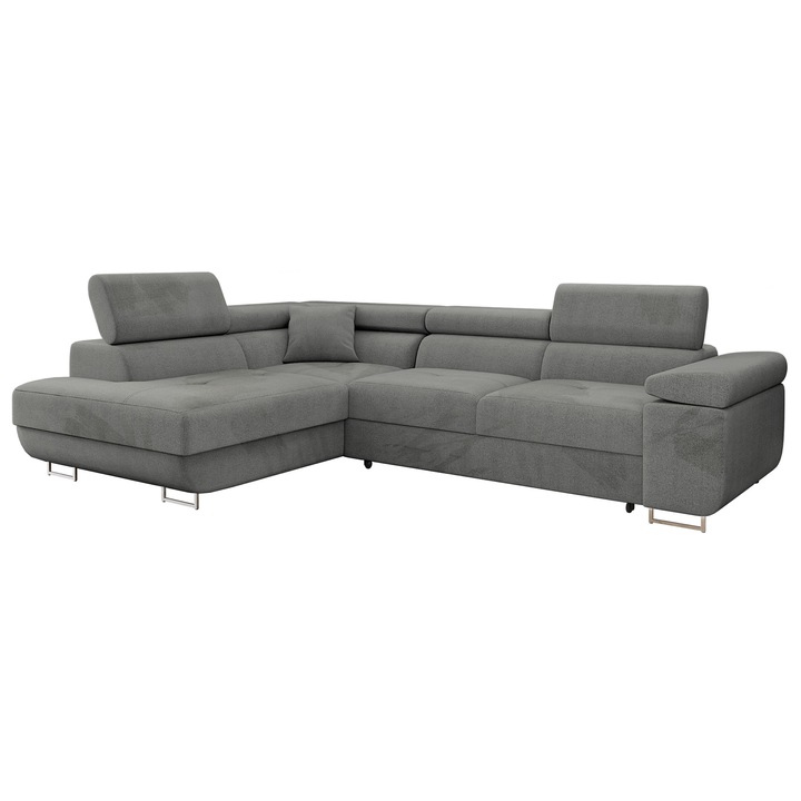 Coltar rabatabil Torezio, MIRJAN24, gri, stanga, 274x203x87 cm