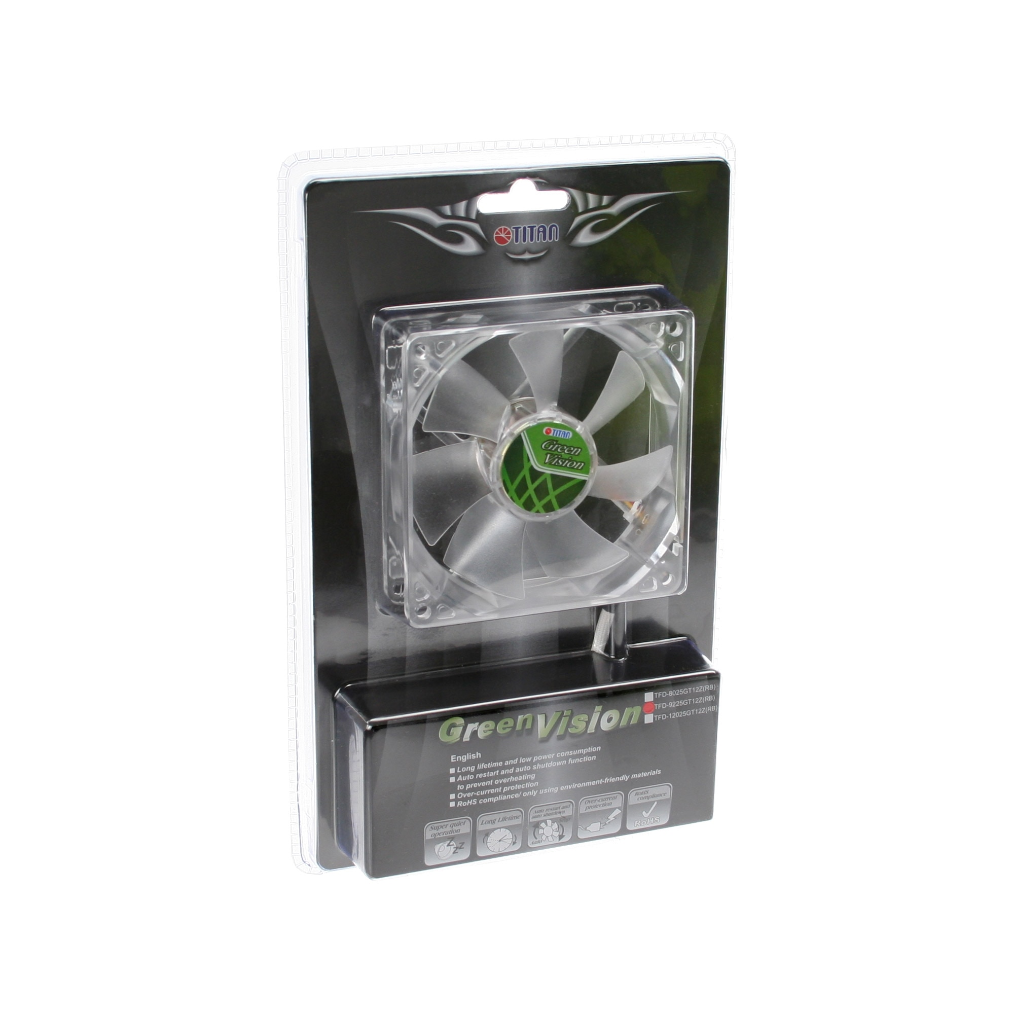 Ventilator PC Titan Green Vision, TFD-33092L 9225GT12Z / V2 RB, 11,6 ...