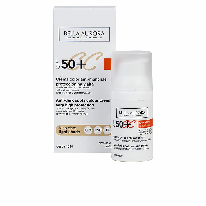 Crema Anti- Pete Bella Aurora CC Cream Spf 50+ Ton Deschis 30 ml