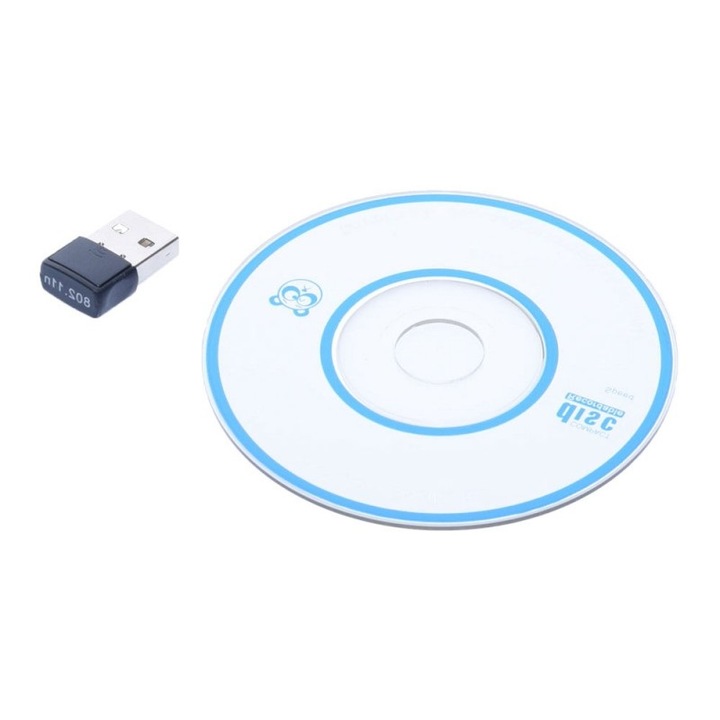 USB 2.0 безжичен адаптер с bluetooth и драйвер за инсталация, 2.4GHZ, скорост 150Mbps