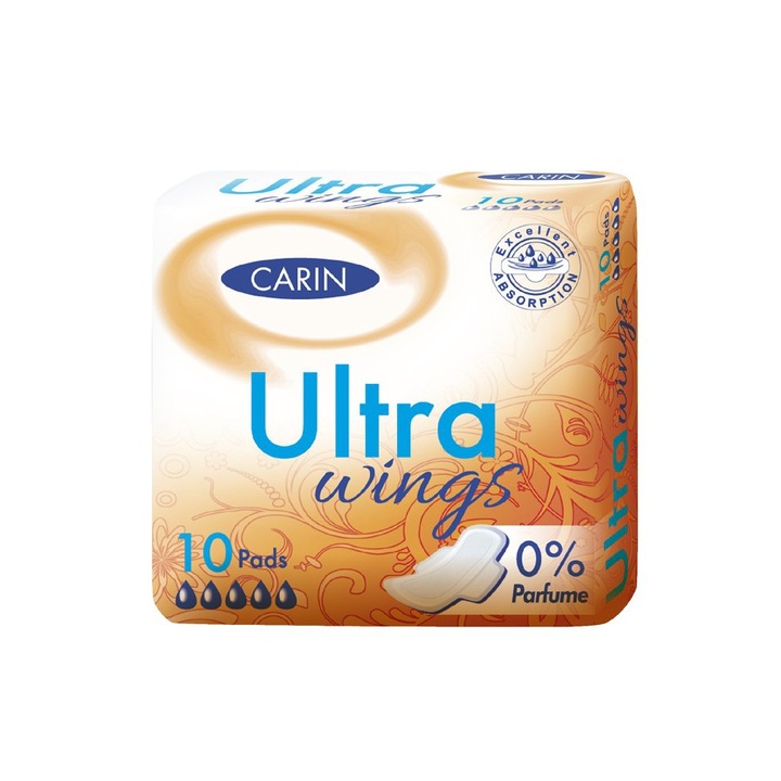 Дамски превръзки, Carin 523, С крилца, 10 бр