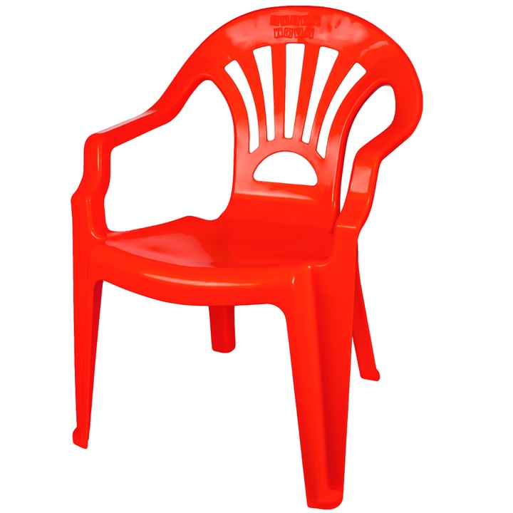 Scaun ROBENTOYS din plastic cu spatar pentru copii, dimenisuni 40 x 35 x 54,5, Rosu