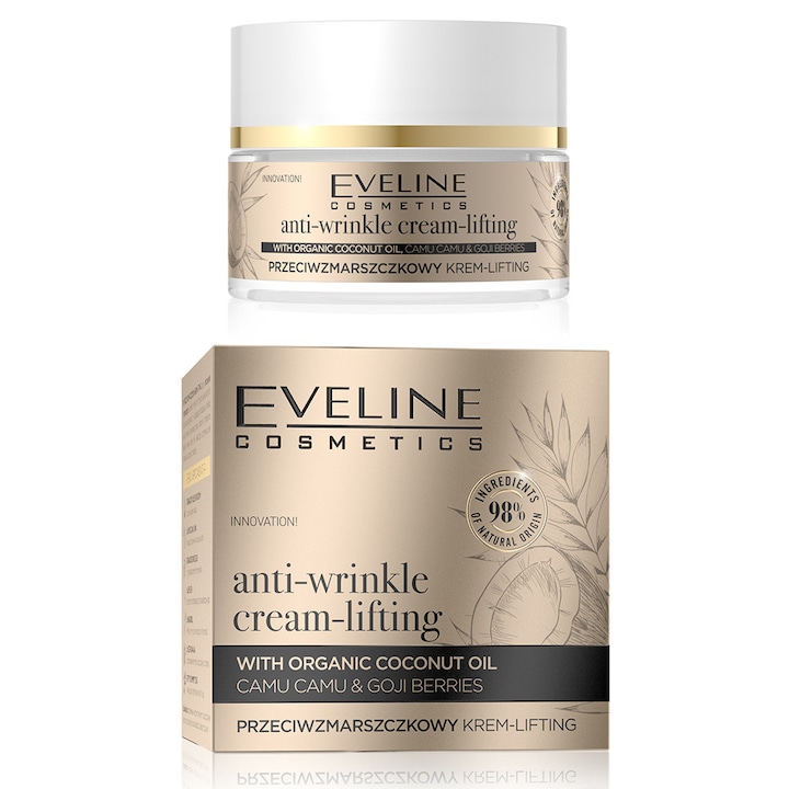Крем за лице, Eveline Organic Gold, Дневен и нощен с лифтинг ефект, 50 мл