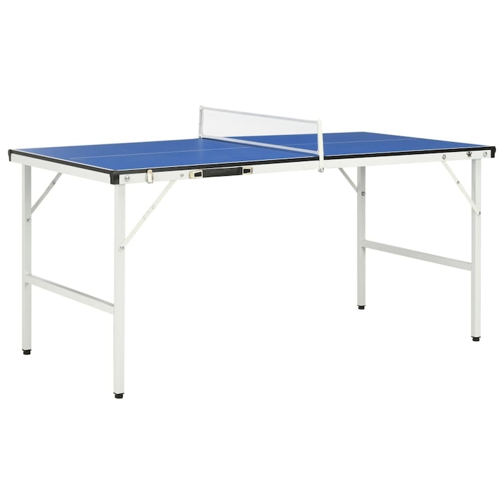 Masa de ping pong cu fileu vidaXL, albastru, 152 x 76 x 66 cm