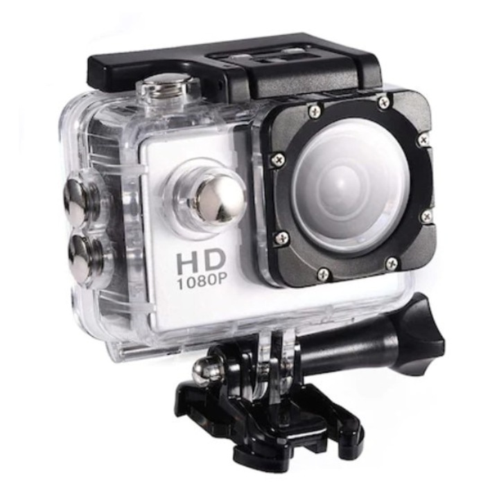 Camera Sport Waterproof FOXMAG24, HD 1080P, 2 inch, Autonomie 90 min, Argintiu