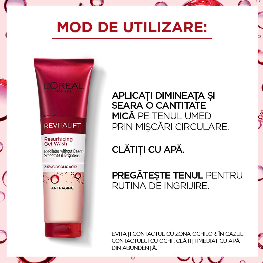 Почистващ гел L’Oreal Paris Revitalift, С 3,5% гликолова киселина, 150 ...