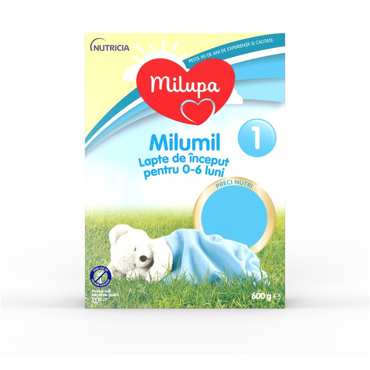 Адаптирано мляко за кърмачета Milupa Milumil 1, 600 гр, От раждането