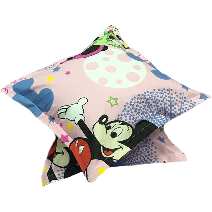 Set doua huse de perna, pentru copii, 40X40cm, roz, din colectia "Basm cu Mickey si Minnie" din bumbac ranforce, by Liz Line - SPR40/40229