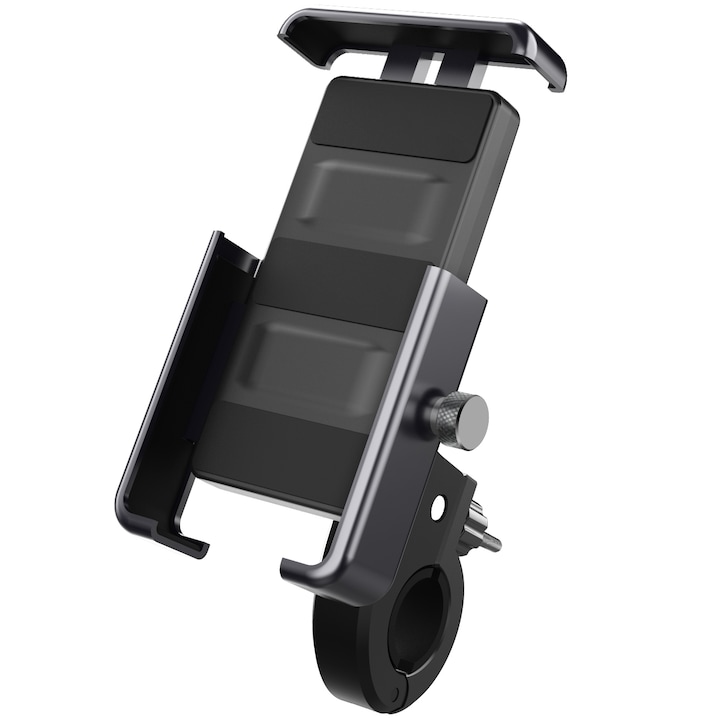 Suport telefon pentru bicicleta/motocicleta HouDeOS™, Reglare la 360°, Aliaj de aluminiu, 4.7-6.8 inch, Negru