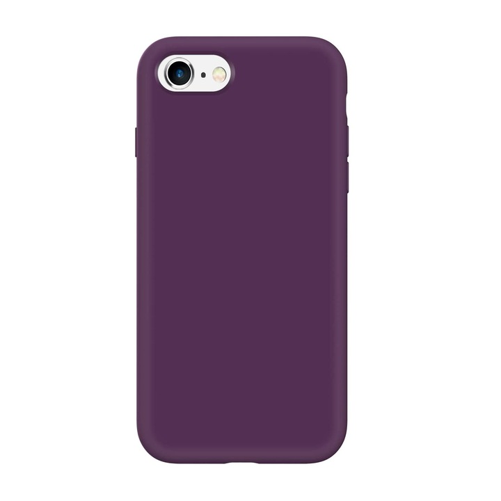 Folyékony, puha tapintású tok, amely kompatibilis az Apple iPhone 7/8 / SE 2020 telefonnal, Lila, ALC