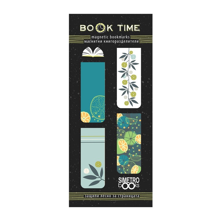 Магнитни книгоразделители Book Time, Lemons and flowers