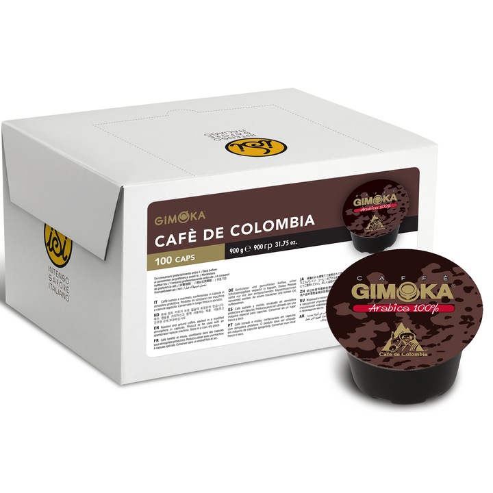 Кафе капсули Gimoka Cafè De Colombia, Съвместимост Lavazza Blue, 100 капсули, 900 гр