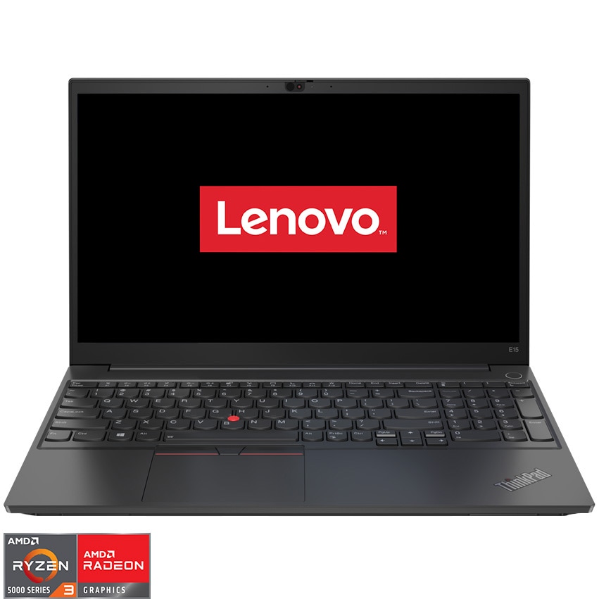 Laptop Lenovo ThinkPad E15 Gen 3 cu procesor AMD Ryzen™ 3 5300U pana la 3.80 GHz, 15.6", Full HD, IPS, 8GB, 256GB SSD, AMD Radeon Graphics, NO OS, Black