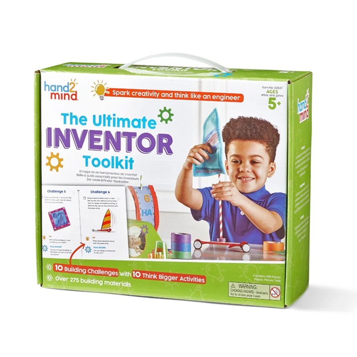 Joc Ultimate Inventor Toolkit STEM, Hand2mind, Multicolor, 280 buc