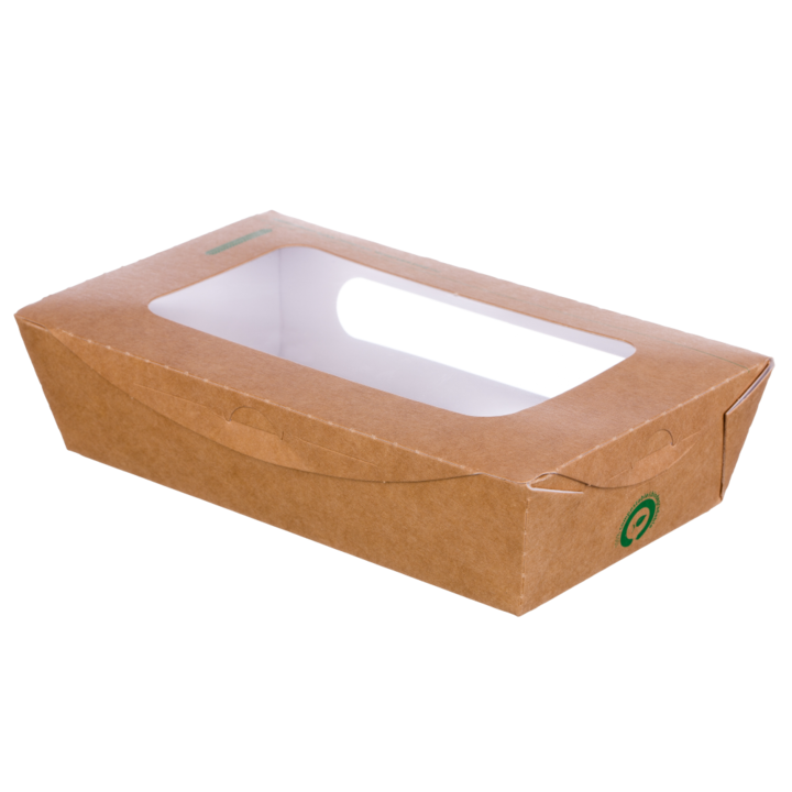 Set Cutie Carton Fereastra Kraft M 200 buc