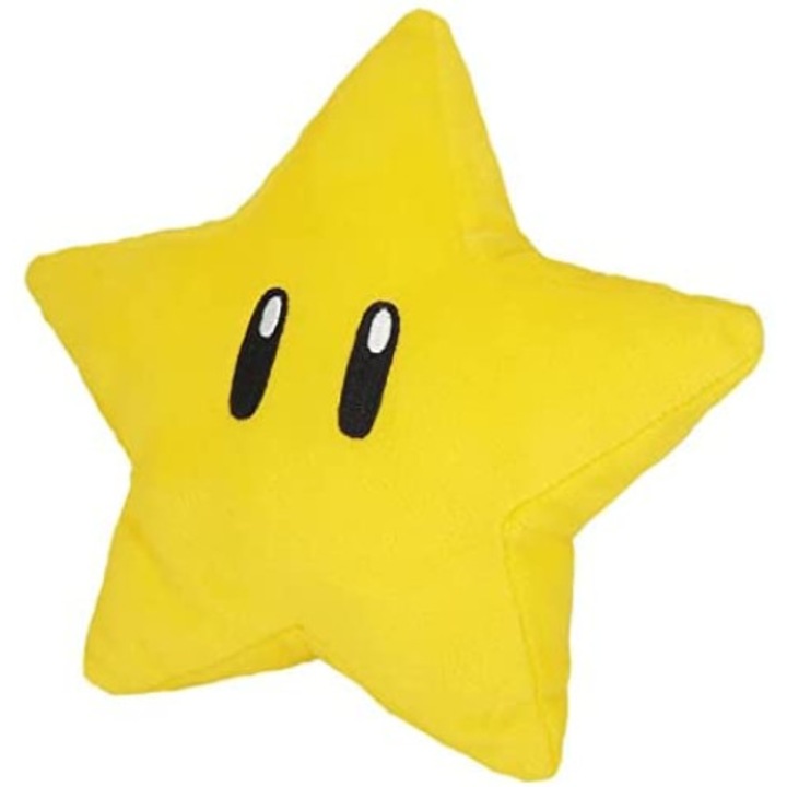 Jucarie de plus Mario Bros, Super Star, 18 cm, Galben, Plus