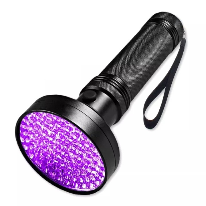 ELdepo UV zseblámpa, 100 ultraibolya LED, 395 NM, Fekete