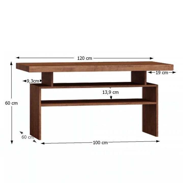 Холна маса Infinity, МДФ, 120x60x60 см, Кафяв