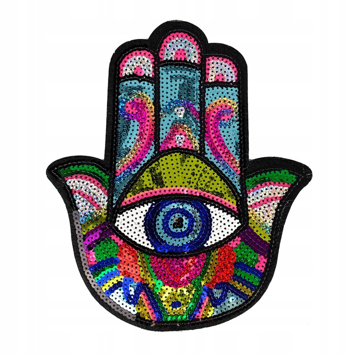 Petic Textil, Little Angel, Fatima's Hand, paiete, Multicolor, 20 cm x 23 cm