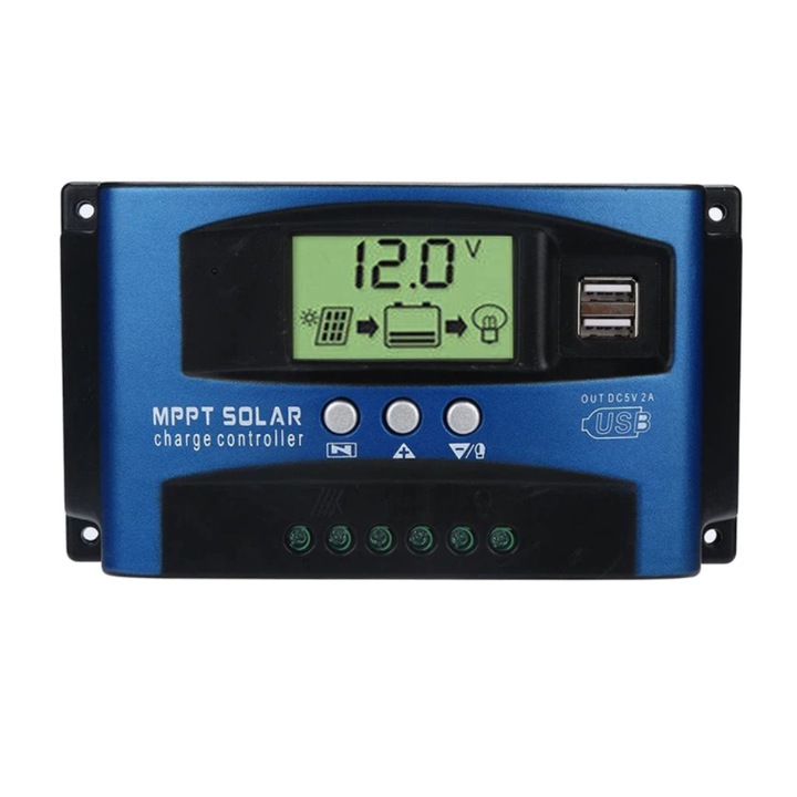 Контролер за соларен панел MPPT CRT Pro Sun, LCD екран, 12/24 V, 50 A