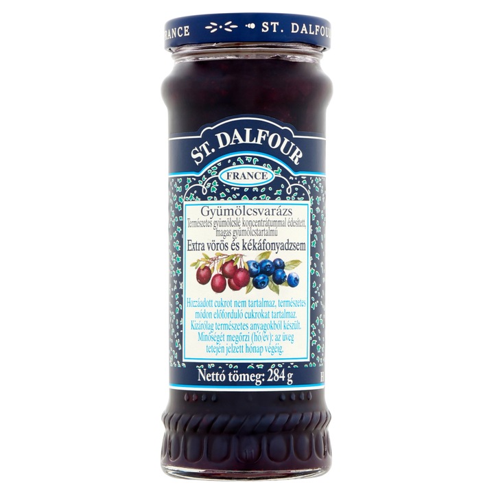 St. Dalfour Gyümölcsvarázs extra vörös és kékáfonyadzsem, 284 g