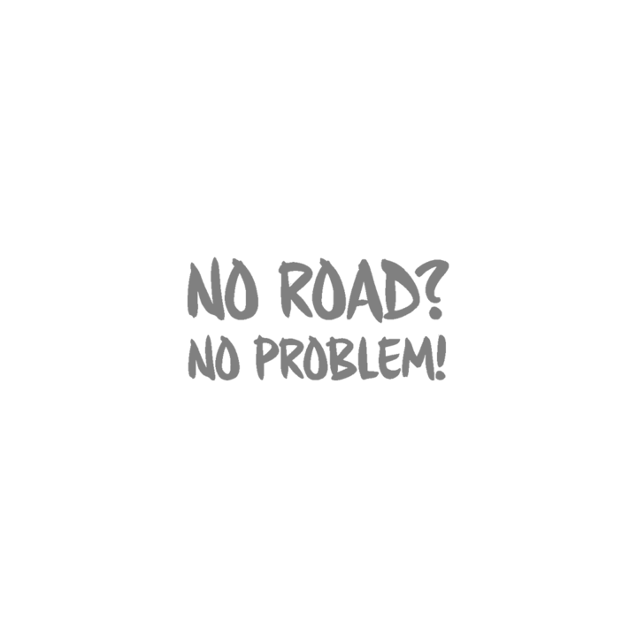 Sticker auto ''No road no problem'', 20x10 cm, Gri
