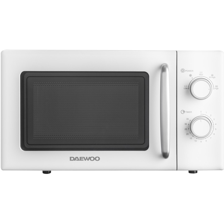Cuptor cu microunde Daewoo KOR-6S20W, 20 l, 700 W, Mecanic, Alb