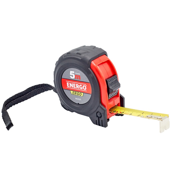 Ruleta 5 m cauciucata ERGO, banda galbena ENERGO