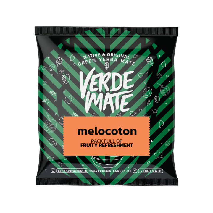 Ceai Yerba Mate, Verde Mate Green Melocoton, Plante, Fara fum, 50 g