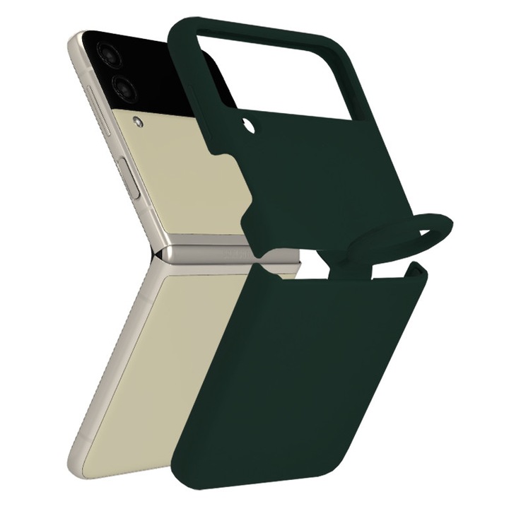 Кейс за Samsung Galaxy Z Flip3 5G, Techsuit Soft Edge Silicone, Dark Green